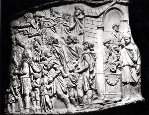 Scène sacrificielle, un moulage tiré de la colonne Trajane, 113 après J.-C. - Roman