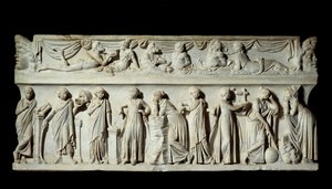 Sarcophage des Muses : représentation des muses déesses des arts et des lettres