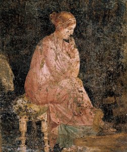 Femme assise, détail de la fresque de Pompéi - Roman