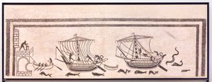 Navires approchant un port - Roman