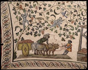 La Récolte des Raisins (mosaïque) - Roman