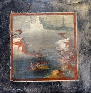 Ulysse résiste aux chants des sirènes (fresque) - Roman