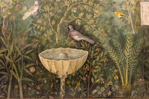 Détail de jardin. Fresque de la Maison du Bracelet d