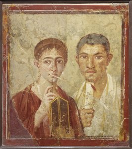 Portrait du boulanger Terentius Neo et de sa femme - Roman Pompeian wall painting