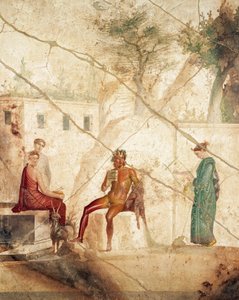 Fresque représentant Pan parmi les nymphes, de Pompéi, Italie