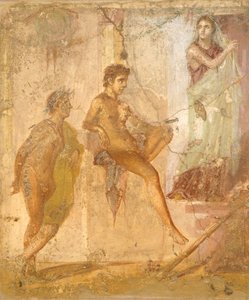 Fresque représentant Vénus pêchant, de la Maison des Cupidons Dorés, Pompéi, Campanie, Civilisation romaine