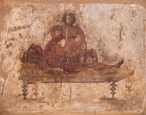 Fresque représentant un sujet érotique, de Pompéi, Italie - Roman Roman