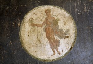 Fresque avec médaillon, aile droite de la Maison des Vettii, Pompéi (Liste du patrimoine mondial de l