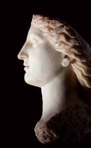 Tête de la déesse Junon - Sculpture en marbre blanc, période romaine, Banasa (Maroc) - Musée d