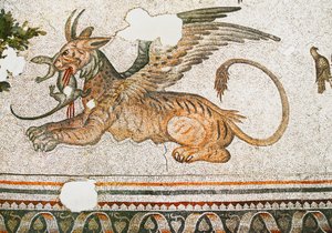 Mosaïque représentant une tigresse-griffon mangeant un lézard, Bazar Arasta, Mosquée Sultan Ahmet, Istanbul - Roman Roman