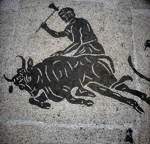 Mosaïque représentant une scène d