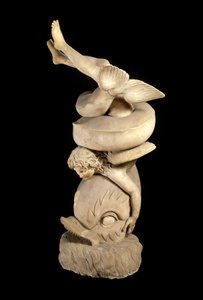 Art romain : Éros sur un dauphin Sculpture d