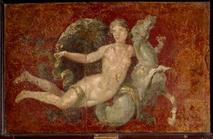 Art romain : une femme chevauchant un hippocampe - Roman Roman