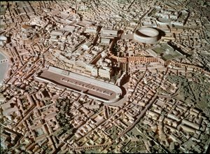 Art romain : modèle représentant la ville de Rome sous l