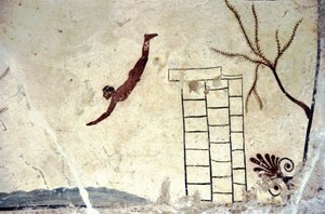 Peinture murale romaine de la tombe dite du plongeur