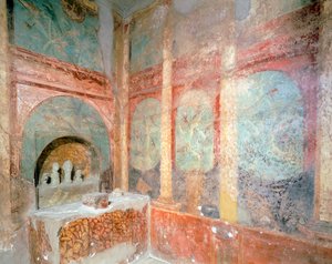 Salle dédiée au culte domestique des Lares, Maison de Ménandre, Pompéi, Campanie, civilisation romaine - Roman Roman