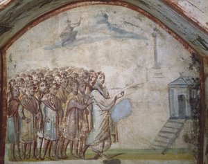 La résurrection de Lazare, catacombes de la Via Latina, Rome