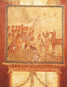 Cheval de Troie, fresque de la Maison de Ménandre, Pompéi, Campanie, Civilisation romaine - Roman Roman