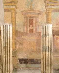 Peinture murale en deuxième style pompéien, de la Maison du Labyrinthe, Pompéi, Campanie, Civilisation romaine - Roman Roman