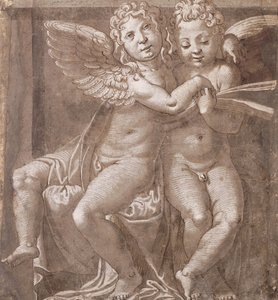 Deux Anges Assis Chantant, d