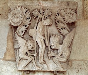 La pendaison de Judas (chapiteau sculpté) - Romanesque