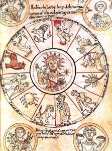 Le soleil entouré des signes du zodiaque - Romanesque