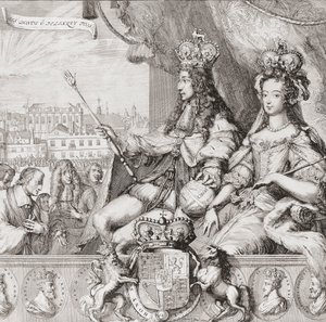 Couronnement du roi anglais Guillaume III et de la reine Marie II le 11 avril - Romeyn de (after) Hooghe