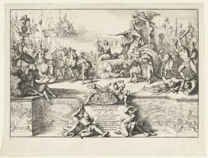 Allégorie des victoires de Léopold I (série: Entrée de Léopold I à Bruxelles après la défaite des Turcs, 1686) - Romeyn de Hooghe