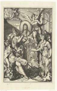 Frontispice allégorique avec portrait de Guillaume III