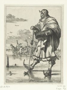 Figures à la mode no 11: Joueur de kolf sur la glace - Romeyn de Hooghe