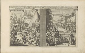 Médecins à Arclada; Jésuite rasé par un percepteur à Golkonda (Les Indes Orientales et Occidentales et autres) - Romeyn de Hooghe