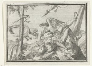 Page de titre pour le pamphlet: De Geplukte Tapoeijer, 1702 - Romeyn de Hooghe