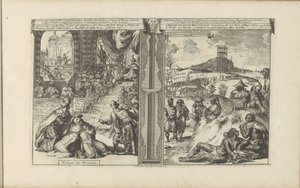 Tribunal en Perse; Khoikhoi et Guinéens (Les Indes Orientales et Occidentales et autres lieux) - Romeyn de Hooghe
