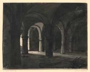 Décor de scène, crypte - Romolo Achille Liverani