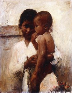 Affection, une Beauté Javanaise Tenant un Enfant - Romualdo Locatelli