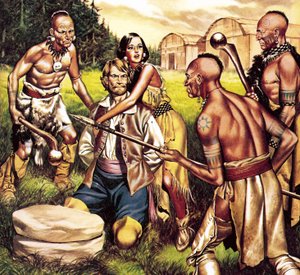 Le capitaine John Smith et Pocahontas