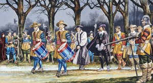 La dernière marche de Charles Ier (gouache sur papier) - Ron Embleton