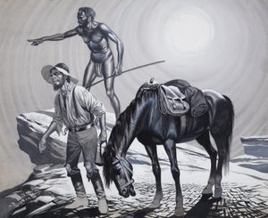 Edward Eyre (1815-1901) (gouache sur papier) - Ron Embleton