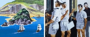 Men of the Jolly Roger : The Pirate Flags Come Down (gouache sur papier)