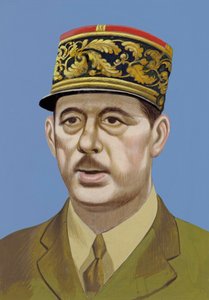Portrait de Charles De Gaulle (gouache sur papier) - Ron Embleton