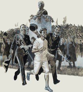 Spiridon Louis (gouache sur papier) - Ron Embleton