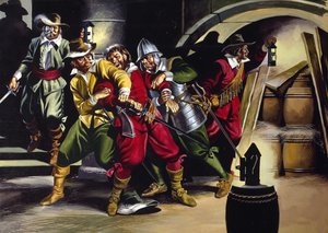 The Gunpowder Plot (gouache sur papier) - Ron Embleton