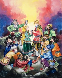 Le secret des trolls (gouache sur papier) - Ron Embleton