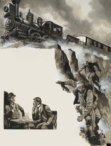 Train et bandits - Ron Embleton