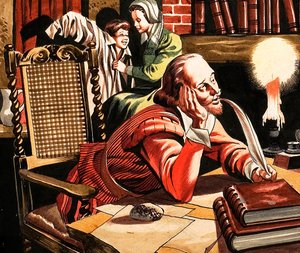 William Shakespeare écrit chez lui