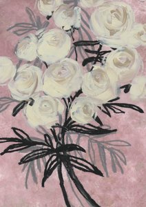 Roses blanches abstraites - Rosana Laiz Blursbyai