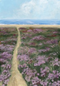 Le sentier de la plage aux fleurs violettes