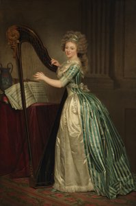 Autoportrait avec une harpe, 1791 - Rose Adelaide Ducreux