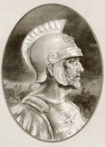 Ashoka, mort en 232 av. J.-C., alias Ashoka le Grand. Empereur indien de la dynastie Maurya. Illustration de Gordon Ross, artiste et illustrateur américain (1873-1946), de Living Biographies of Famous Rulers