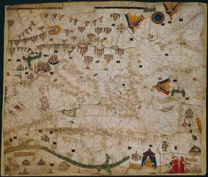 Carte nautique de la mer Méditerranée et de la mer Noire, années 1440 - Rossell